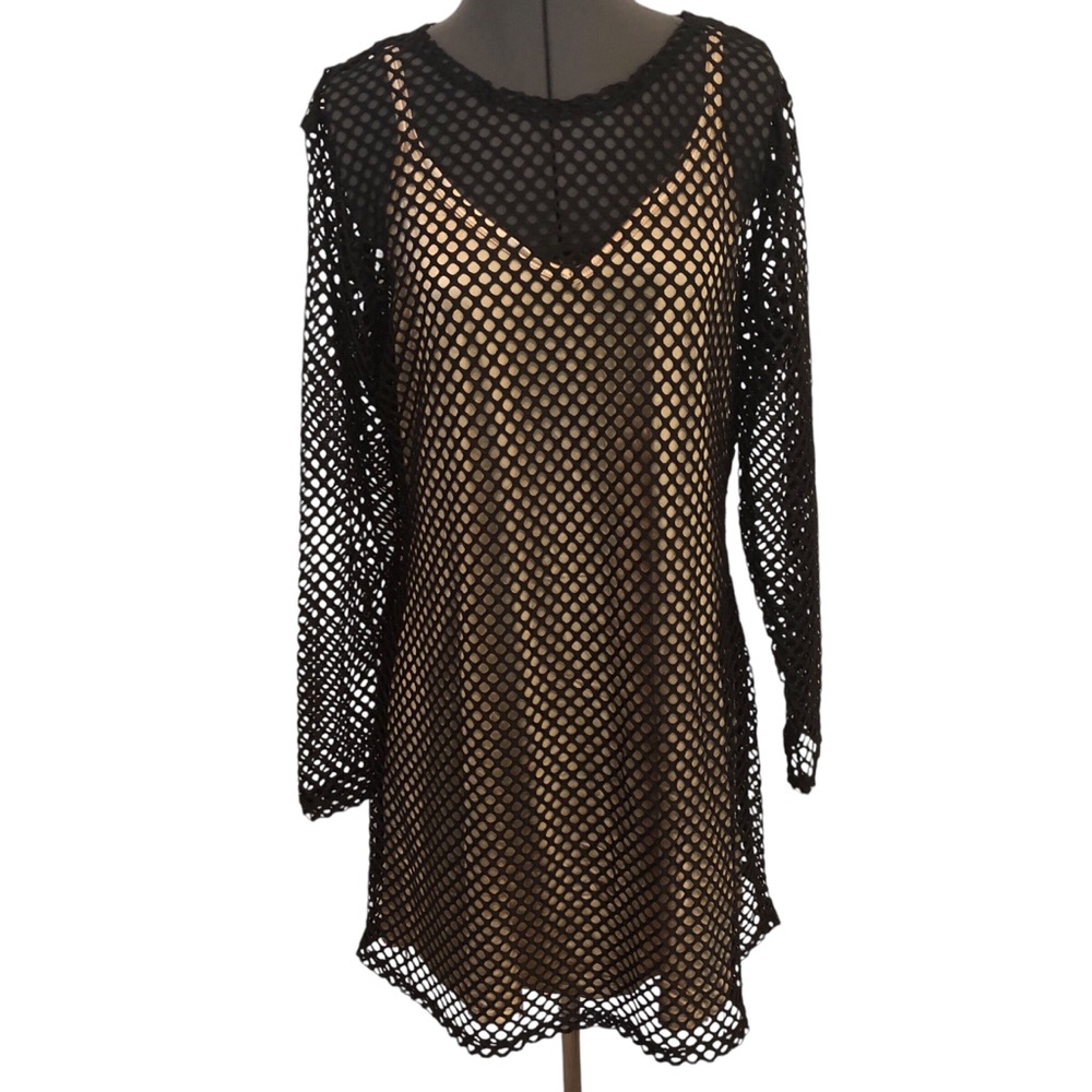 Black Mesh Beach Coverup Size 2XL NWOT